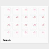 Prettig feestdagen kerst handschrift rood wit vierkante sticker (Vel)