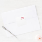 Prettig feestdagen kerst handschrift rood wit vierkante sticker (Envelop)