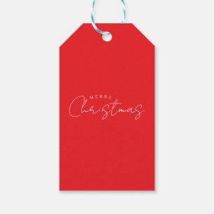 Prettig feestdagen Kerst Nieuwjaar Seizoen Rood Cadeaulabel