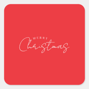 Prettig feestdagen Kerst Nieuwjaar Seizoen Rood Vierkante Sticker