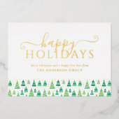 Prettig feestdagen Kerstbomen Zakelijk Logo Goud (Voorkant)