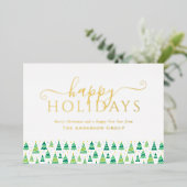 Prettig feestdagen Kerstbomen Zakelijk Logo Goud (Staand Voorkant)