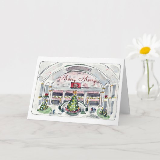 Prettig feestdagen kerstkaart opgevouwen wenskaart kaart (Kleine Plant)