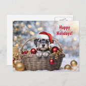 Prettig feestdagen Kerstmis Schattige Schnauzer Pu (Voorkant / Achterkant)