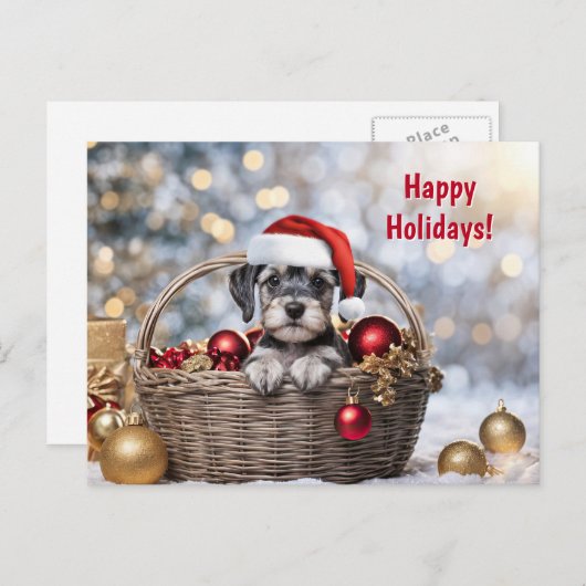 Prettig feestdagen Kerstmis Schattige Schnauzer Pu (Voorkant / Achterkant)