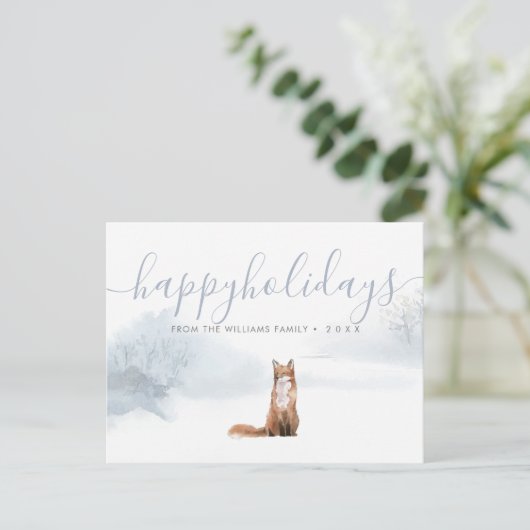 Prettig feestdagen Kerstmis Winter Vos Gezinsnaam (Staand voorkant)