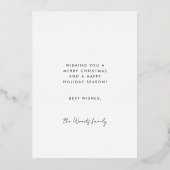 Prettig feestdagen Minimalistisch script foto Rose (Achterkant)