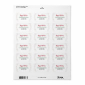 Prettig feestdagen moderne chic typografie sneeuwv etiket (Full Sheet)