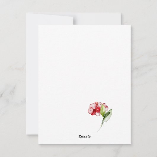 Prettig feestdagen rode bessen aquarel winter feestdagenkaart (Achterkant)