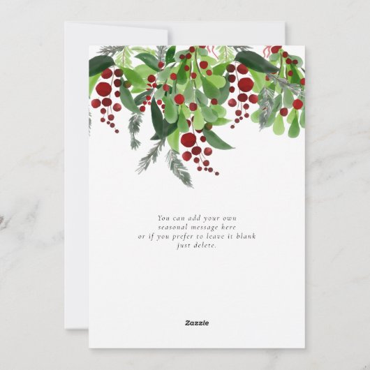 Prettig feestdagen Rode Bessen Zakelijk Kerstmis f Feestdagenkaart (Achterkant)