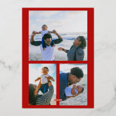 Prettig feestdagen Rood Gepersonaliseerde foto Gou (Achterkant)