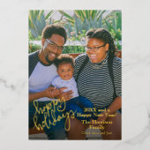 Prettig feestdagen Rood Persoonlijke foto Goud (Voorkant)