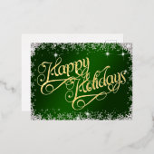 Prettig feestdagen Smaragdgroene typografie Diaman (Voorkant / Achterkant)