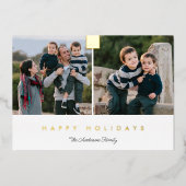 Prettig feestdagen Stijlvol Minimaal 2 Foto Goud (Voorkant)