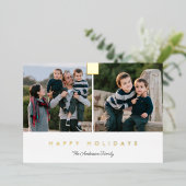 Prettig feestdagen Stijlvol Minimaal 2 Foto Goud (Staand Voorkant)