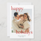 Prettig feestdagen, vet & klassiek feestdagenkaart (Voorkant)