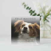Prettig Feestelijk Navidog | Foto Kerstmis Feestdagenkaart (Staand voorkant)