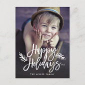 Prettig feestelijk volledig foto chic handgeschrev feestdagenkaart (Voorkant)