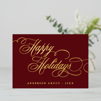 Prettig feestelijke Calligrafie zakelijke Groet Folie Uitnodiging