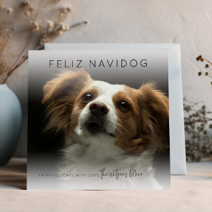 Prettig Feliz Navidog Foto Kerstmis Feestdagenkaart