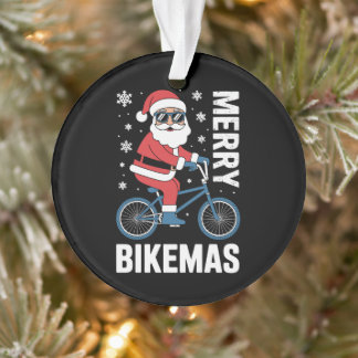 Prettig Fietskerstdag Kerstman Fietst Kerstsneeuwv Ornament