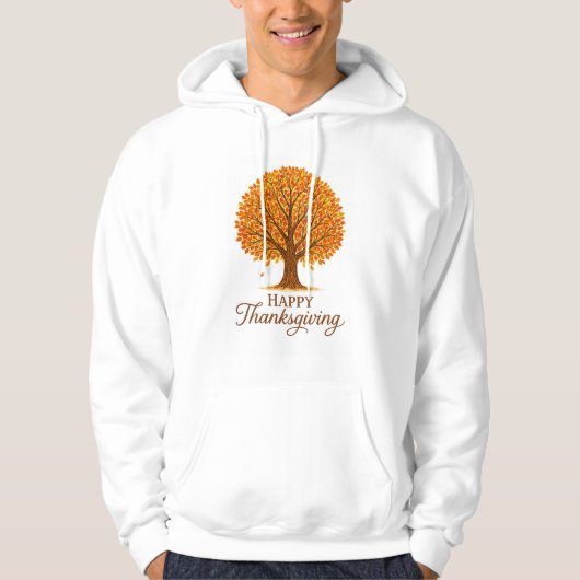 Prettig fijne Thanksgiving herfstboom Hoodie (Voorkant)