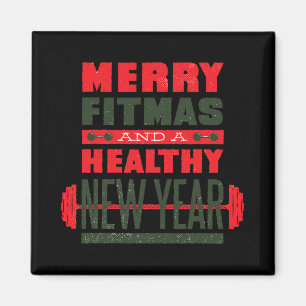 Prettig Fitmas en Gelukkig Nieuw Achterwerk Fitnes Magneet