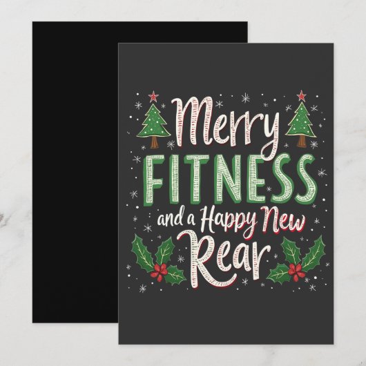 Prettig Fitness en Gelukkig Nieuw Achterwerk Bodyb Kaart (Voorkant / Achterkant)