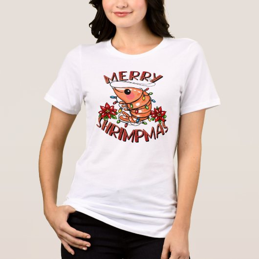 Prettig Garnaalkerstmis Pun Tri-Blend Shirt (Voorkant)