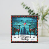 Prettig Geheel Feestelijk Rendier Inspiratiekracht Feestdagenkaart (Staand voorkant)