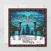 Prettig Geheel Feestelijk Rendier Inspiratiekracht Feestdagenkaart (Voorkant)