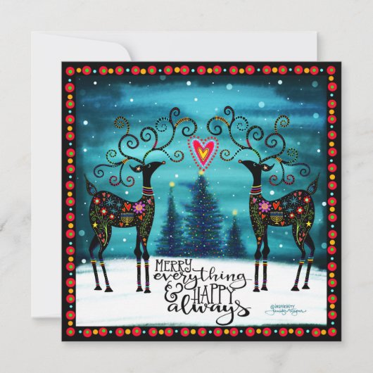 Prettig Geheel Feestelijk Rendier Inspiratiekracht Feestdagenkaart (Voorkant)