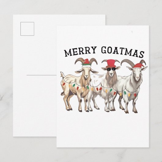 Prettig Geitfeest Dier Geit Liefhebber Prettig Ker Uitnodiging Briefkaart (Voorkant / Achterkant)