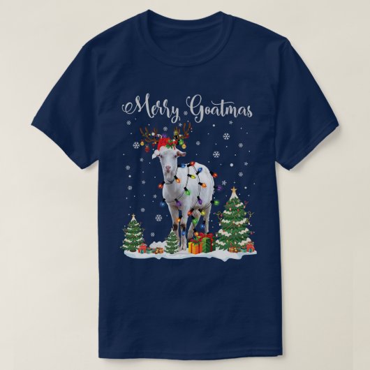 Prettig Geitfeest Geit Kerst Rendier Kerstman T-shirt (Design voorkant)