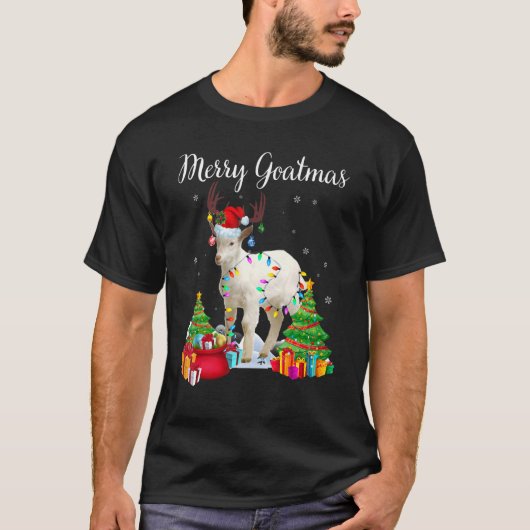 Prettig GeitKerstmis Geit Kerstmis Rendier Kerstma T-shirt (Voorkant)