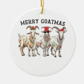 Prettig Geitmas Geitenliefhebber Prettig Kerstfees Keramisch Ornament (Voorkant)