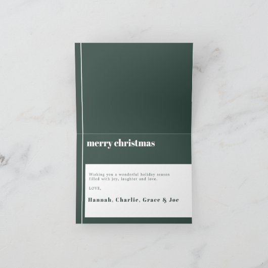 Prettig Gelukkig Gezegende Familie Kerst Foto Groe Feestdagen Kaart (Binnen)