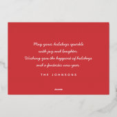 Prettig Gelukkig Kerstmis Moderne Eenvoudige Famil Folie Feestdagenkaart (Achterkant)