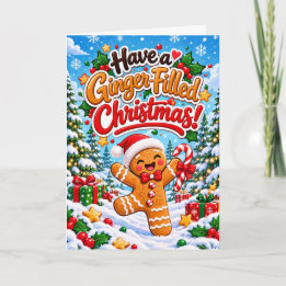 Prettig Gember gevuld Kerstfeest – Grappige Gember Kaart