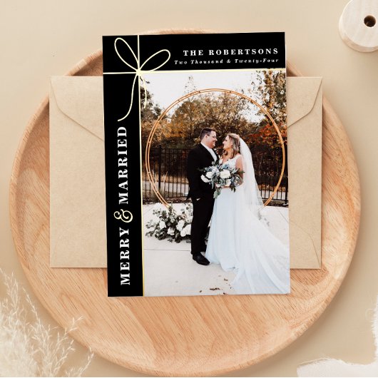 Prettig & Getrouwd Gefolieerd Huwelijk Bedankt Folie Feestdagenkaart