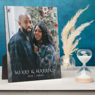 Prettig Getrouwd Kerstvakantie Foto Fotoplaat