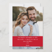 Prettig getrouwd pasgetrouwd 1e kerstfoto feestdagenkaart (Achterkant)