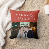Prettig getrouwd Pasgetrouwd Foto Eerste Kerstmis Kussen (Deken)