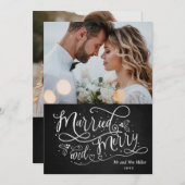 Prettig Getrouwd Pasgetrouwden 1e Kerst Foto Feestdagenkaart (Voorkant / Achterkant)