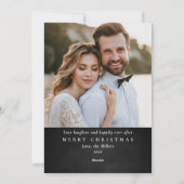 Prettig Getrouwd Pasgetrouwden 1e Kerst Foto Feestdagenkaart (Achterkant)