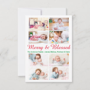 Prettig & Gezegend 8 foto's - 3x5 kerstkaart Kaart