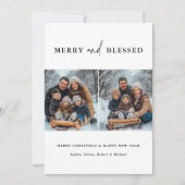 Prettig & Gezegend Kerst Nieuwjaar Familie Foto Feestdagenkaart (Voorkant)