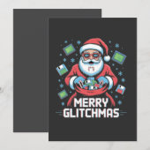 Prettig GlitchKerst Codeur Programmeur Sinterklaas Kaart (Voorkant / Achterkant)