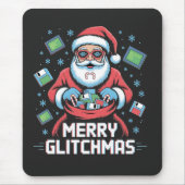 Prettig Glitchkerstmis Codeur Programmeur Kerstman Muismat (Voorkant)