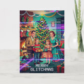 Prettig GlitchKerstmis Kerstkaart Grappige Tech Va Kaart (Voorkant)